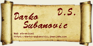 Darko Subanović vizit kartica